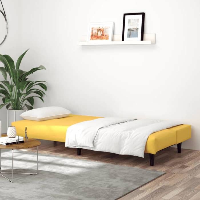 VidaXL Canapé-lit 2 places jaune velours 375933