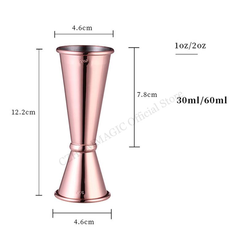 30/60ml Cocktail-Jigger aus Edelstahl, Japanischer doppelter Oz Spirituosen-Messbecher, Bar-Werkzeuge, Küche, Party, Club, Getränkemarkierungen