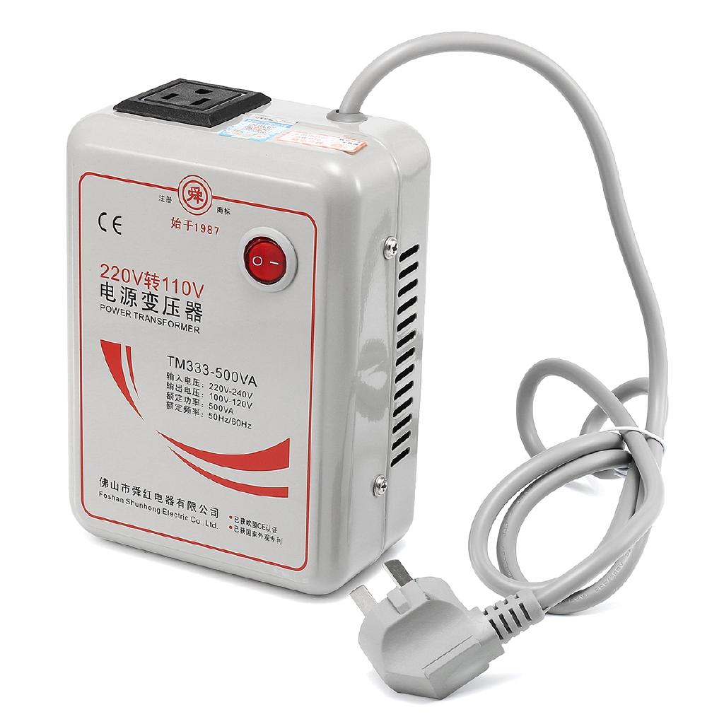 AC 110v 220v Inverter Charger Voltage Transformer Step Down Converter Voltage Converter 500 Watts Adapter Pure Copper Coil 500W