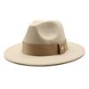 Autumn and Winter Big Eave Hat Fashion Woolen Top Hat Men's and Women's Woolen Panama Jazz Fedora
