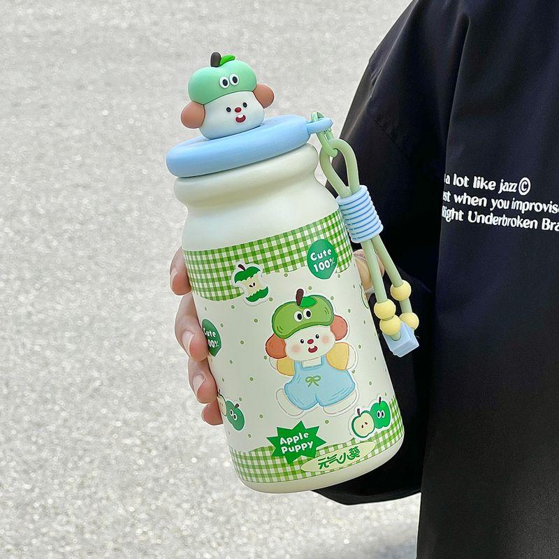 Cute Large Capacity Vacuum Cup Girl Good-looking Water Cup with Straw 316 Stainless Steel Cup Tea Separation