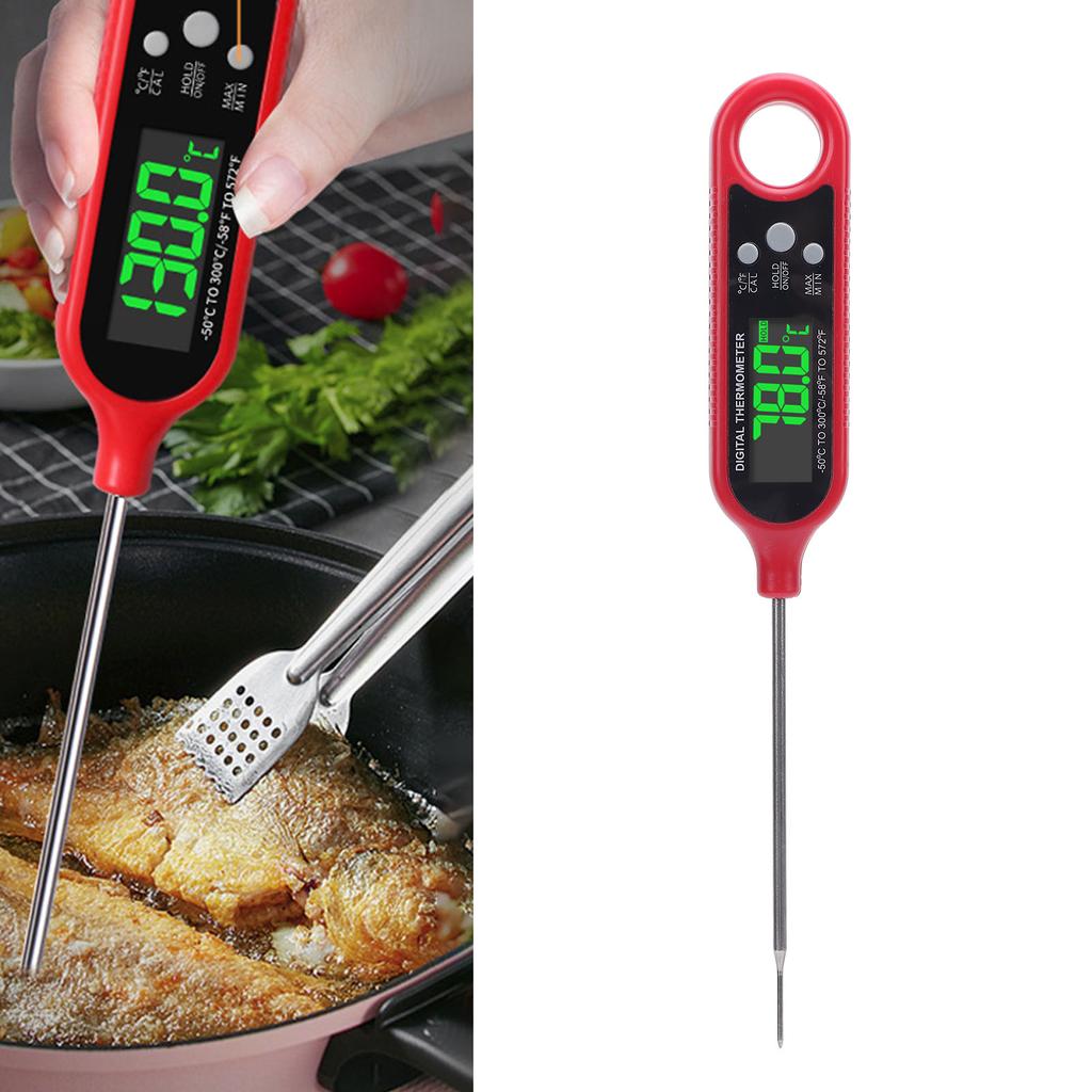 Digital Mt Temperature Probe, Food Thermometer, Stainless Steel Probe Pen,   Time with Magnetic LCD Display for Kitchen BBQ