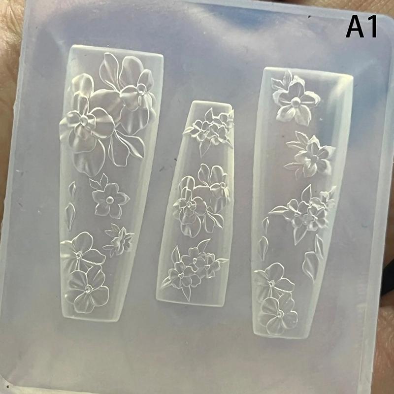 

1 шт. мультяшная рождественская силиконовая форма для ногтей в стиле барокко, французский стиль, высокопрозрачная, 3D-рельеф, шаблон для ногтей, украшения для DIY-нейл-арта A1