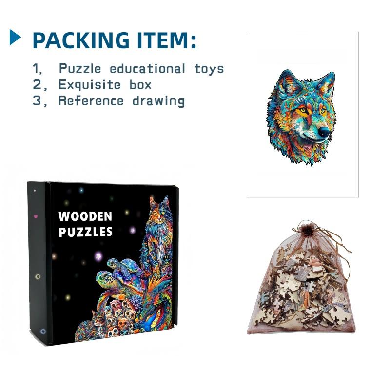 Non-Toxic Owl Wooden Animal Puzzle Diy Crafts Brain Trainer Puzzles Game For Kids Adult Educational Wood Toy Gift Medium Difficulty Jigsaw