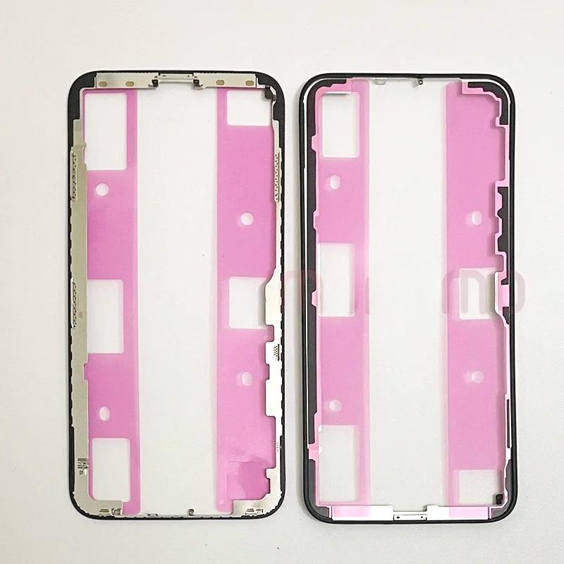 10pcs Middle Frame Bezel With Adhesive Tape For iPhone X XS Max 12 Mini 11 13 Pro 14 Plus 15 17 Air LCD Screen Phone Repair
