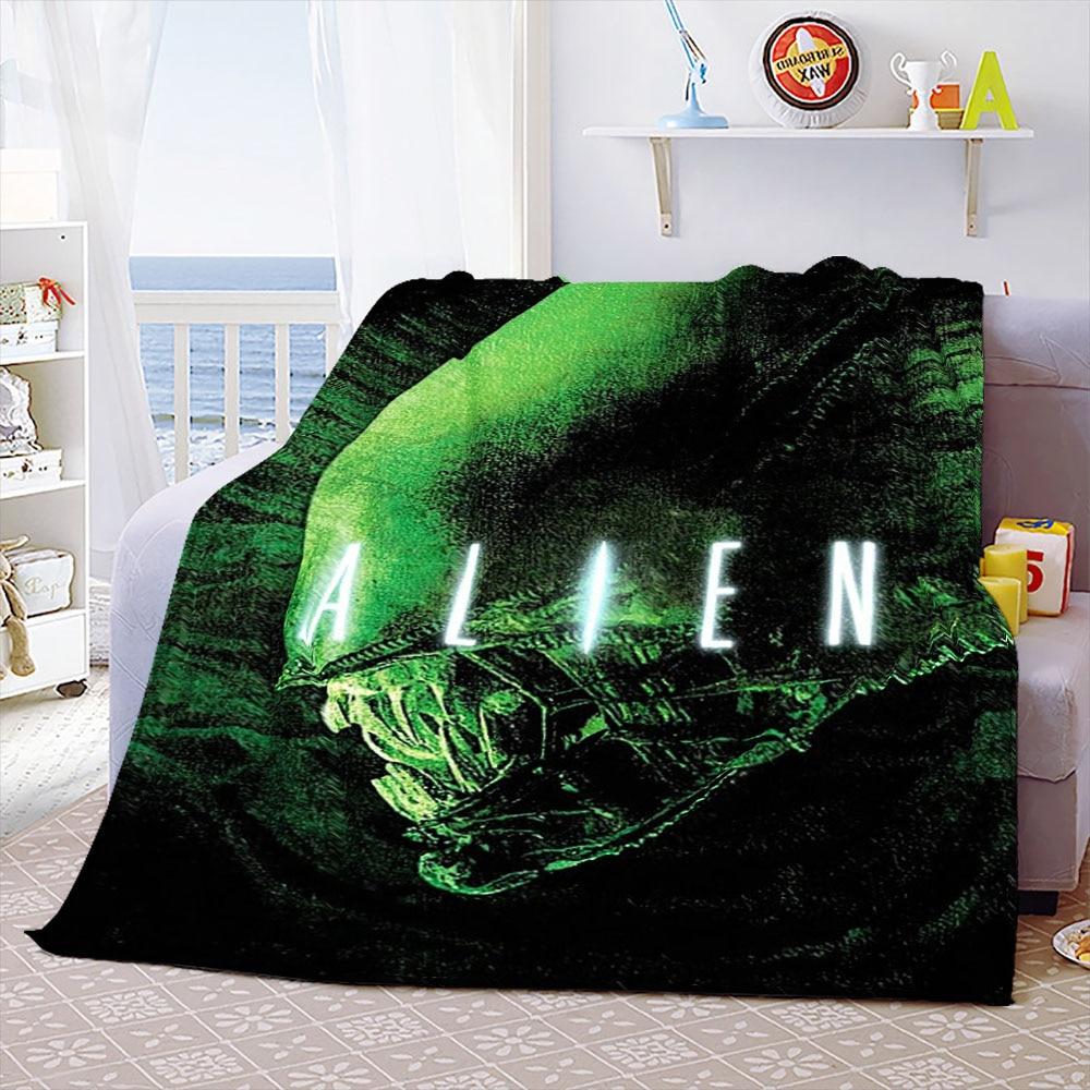 Kosmici film miękki rzut koc przestrzeń nadruk z potworem narzuta na sofę pokrowce na sofy podróże koc kempingowy dzieci prezent dla dorosłych