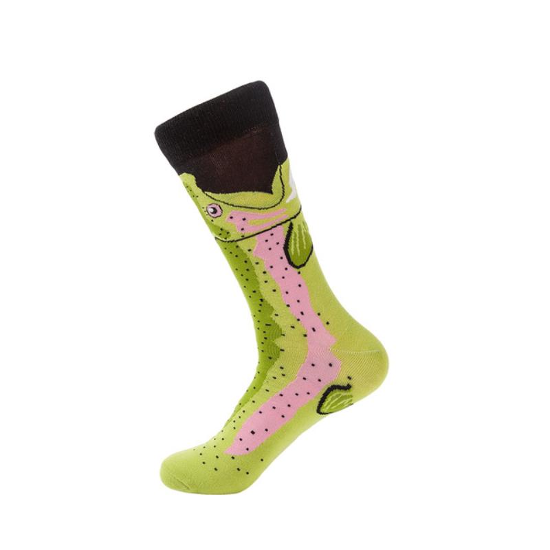 Men Socks Cotton Crew Socks Cartoon Animal Dog Pattern Socks Novelty For Christmas Gift