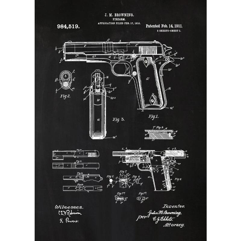

Постер на холсте «Огнестрельное оружие и патроны», схема разборки оружия, настенная картина для гостиной, спальни, игровой комнаты, современный домашний декор 21cm×30cm NoFrame