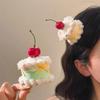 Plush Cherry Hairpin Cupcake Shape Mini Top Hat Cute Party Headdress  Gift