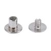50 Pairs 0.18x0.2x0.35in Leather Rivets Kit M3.5 Stainless Steel Flat Round Head Rivet and Screw Set for Binding and Decoration