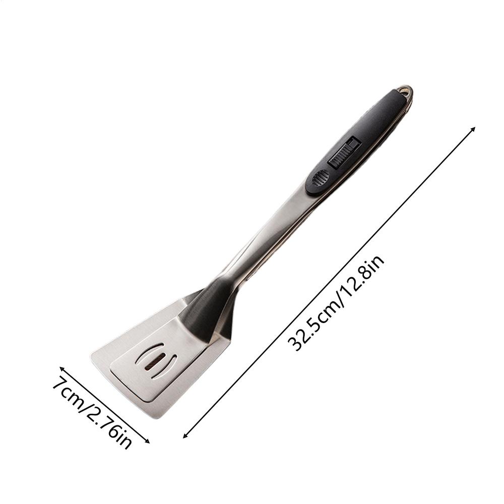2 In 1 Grip Flipping Spatula Tongs Egg Flipper Spatula Stainless Steel Non Stick Double-Sided Cooking Tongs Kitchen Baking Tools