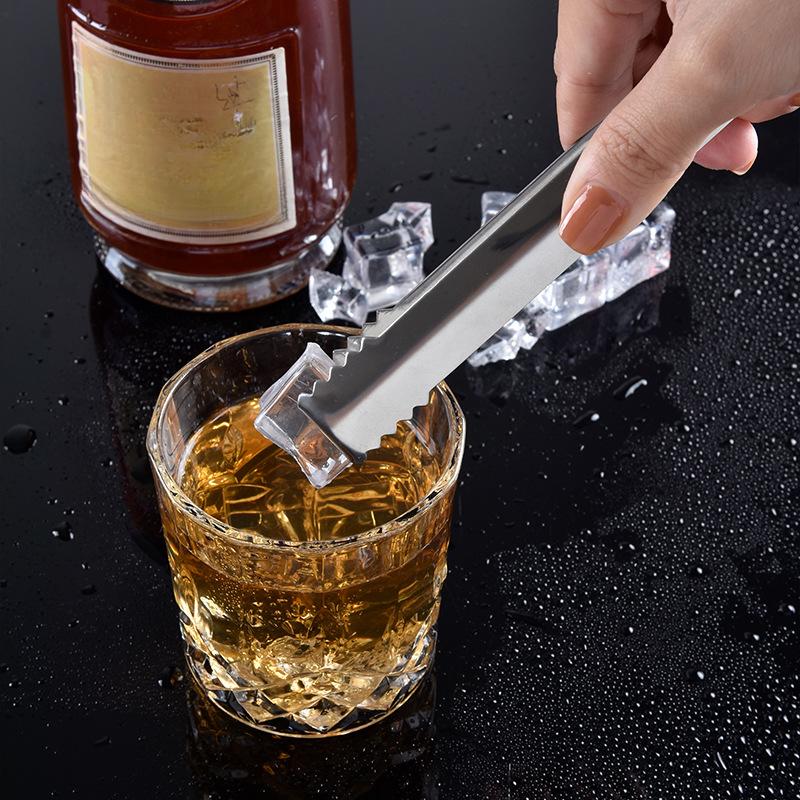 Stainless Steel Ice Clamp Multi-Purpose Food Clip Candy Bar Ice Cube Tongs BBQ Baking Tools Non-Stick Cookware Gadgets 1pcs