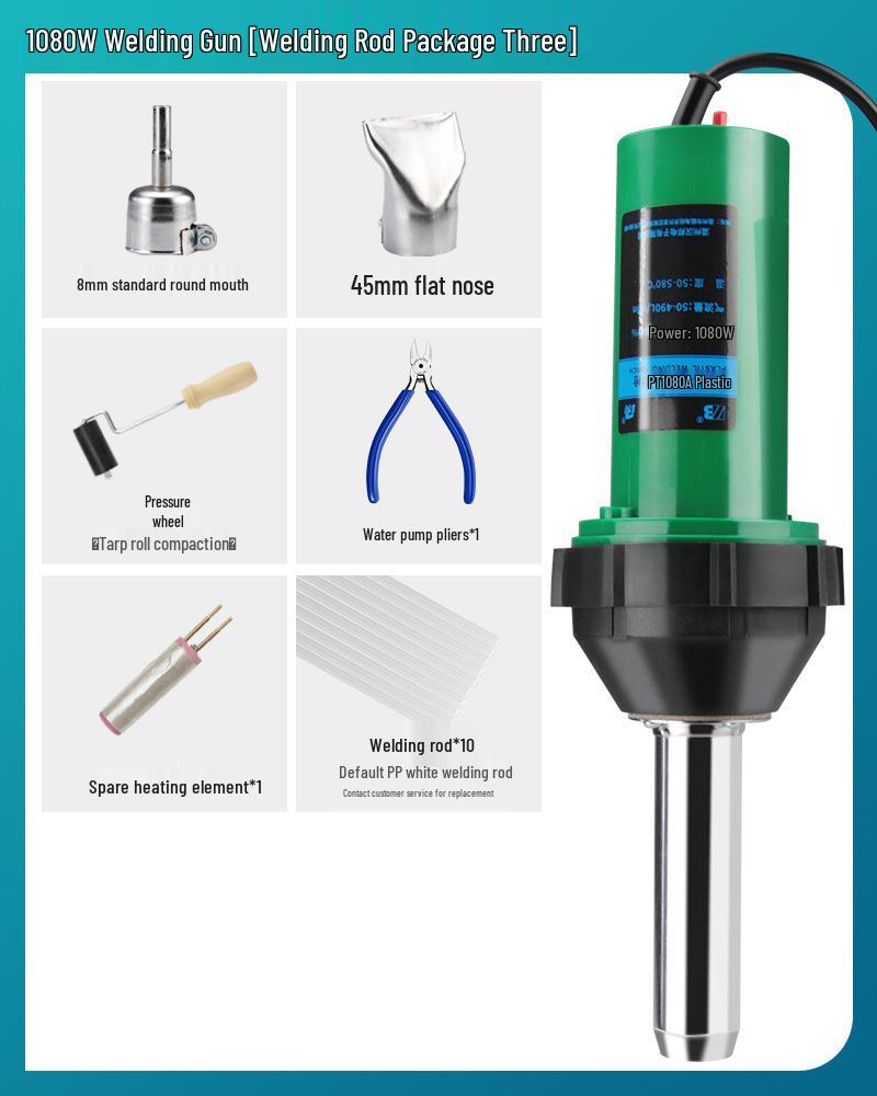 High-Power Plastic Welding Gun: Hot Air Tool for PVC Flooring, Leather, PP Sheets, PE Pipes, and PPR Plastics