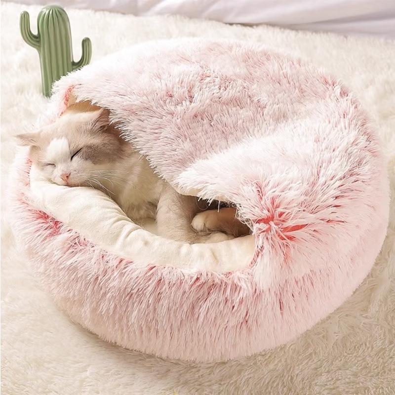 Plush Semi-Enclosed Winter Warm Cat & Dog Bed