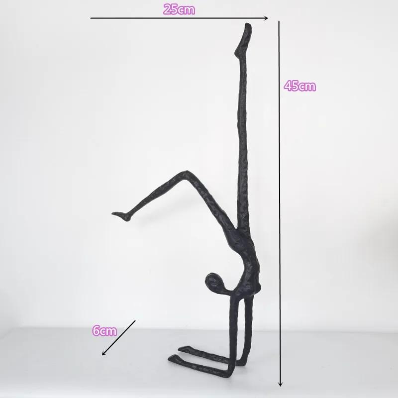 Inverted Gymnastics Figure Abstract Art Sculpture, Modern Home Decoration, Cast Iron Dancer Sculpture, Office Desk Ornament