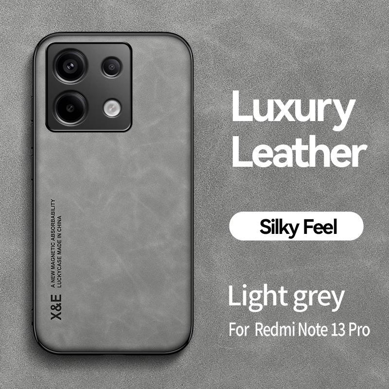 

Чехол из овчины для Xiaomi Redmi Note 13 Pro Plus 12S 12 Turbo 12 11 11T 10 9 Pro Plus 10S 9S 8, противоударный чехол-бампер Redmi Note 13 Pro 4G светло-серый