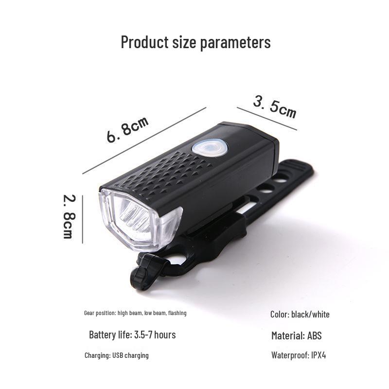 USB Rechargeable Bicycle Light Set: Super Bright Front and Rear Lights for Night Riding and Outdoor Cycling.