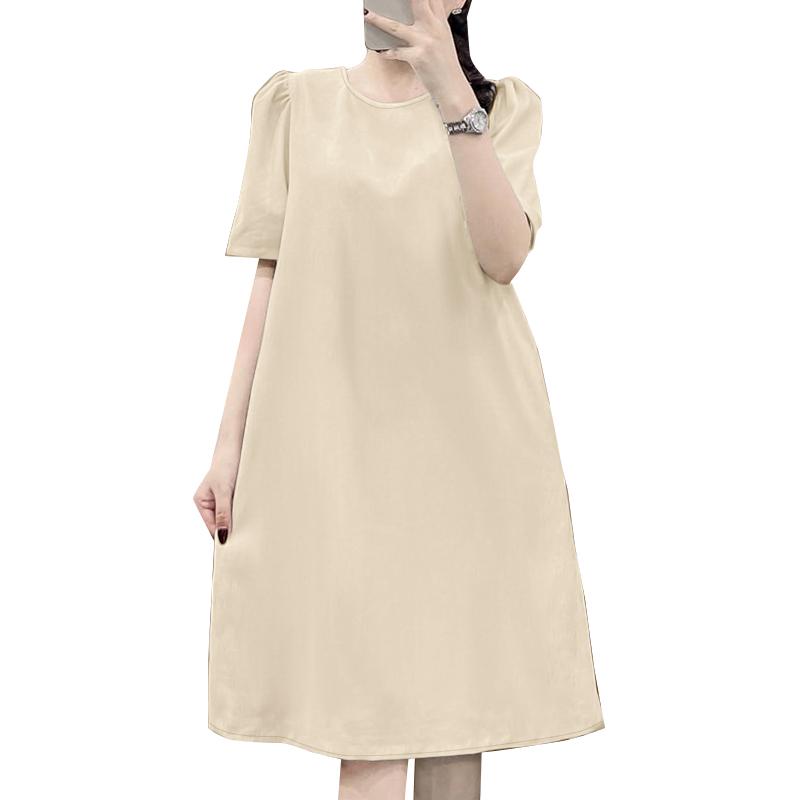 ZANZEA Women Casual Round Neck Loose Short Sleeve Dress