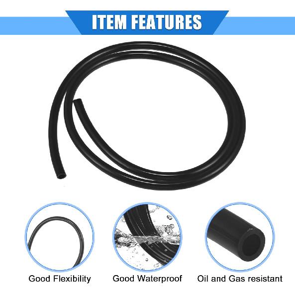 2 Stück Kraftstoffentlüftungsschlauch, 0,2"x39" 5mm x 1m Benzinleitung Kraftstoffschlauch Schlauch Universal für ATV Dirt Bike Go-Kart Langlebiges Polyurethan Schwarz