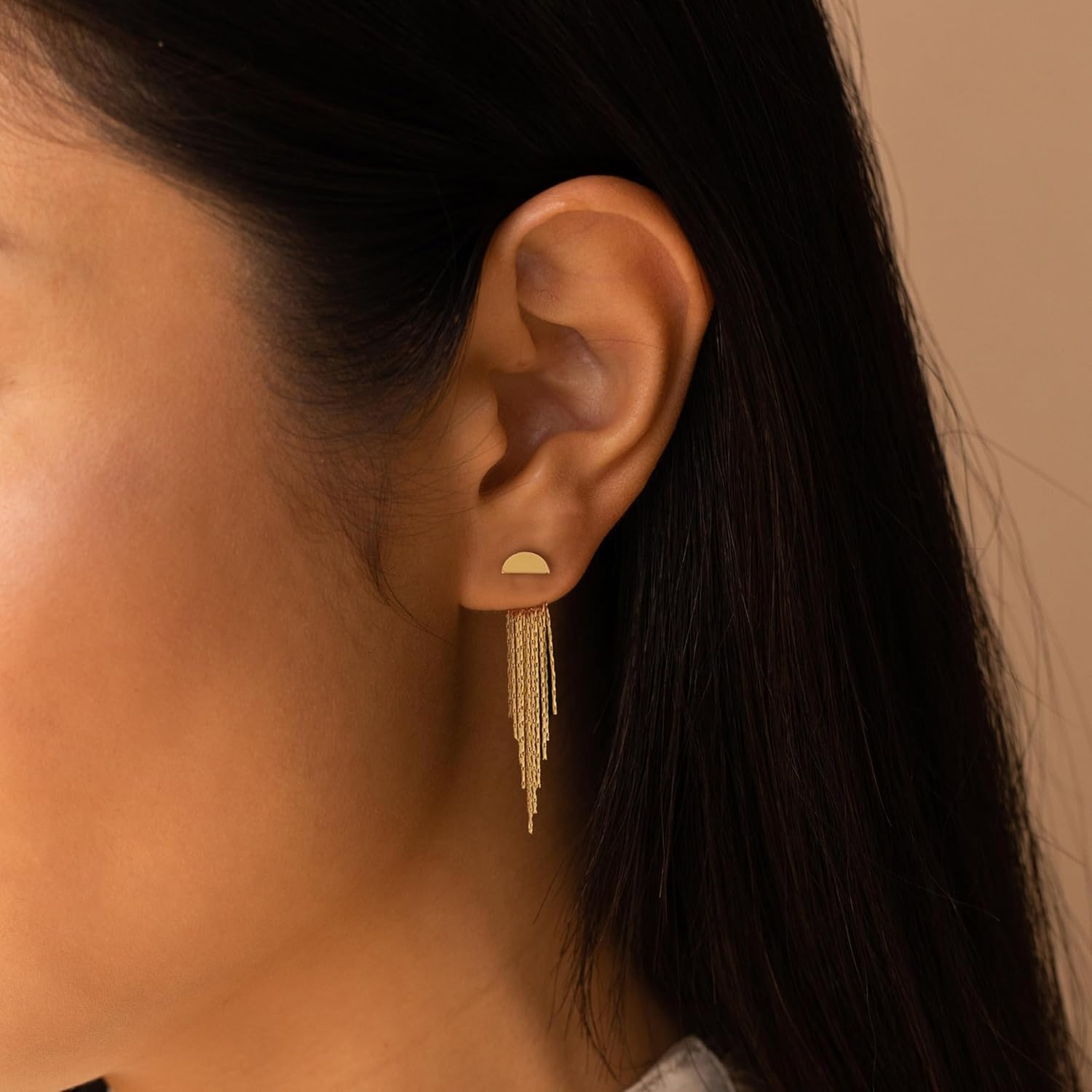 Golden Earrings for Women Tassel Dangle Earrings for Women Trendy Hypoallergenic Long Chain Earring Dainty Drop Earrings Elegant Wedding Earring