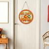 Yousheng Hello Fall Wooden Hanging Sign, Autumn Pumpkin Front Door Sign, Thanksgiving Welcome Signs for Harvest, Indoor Outdoor Home Porch Wall