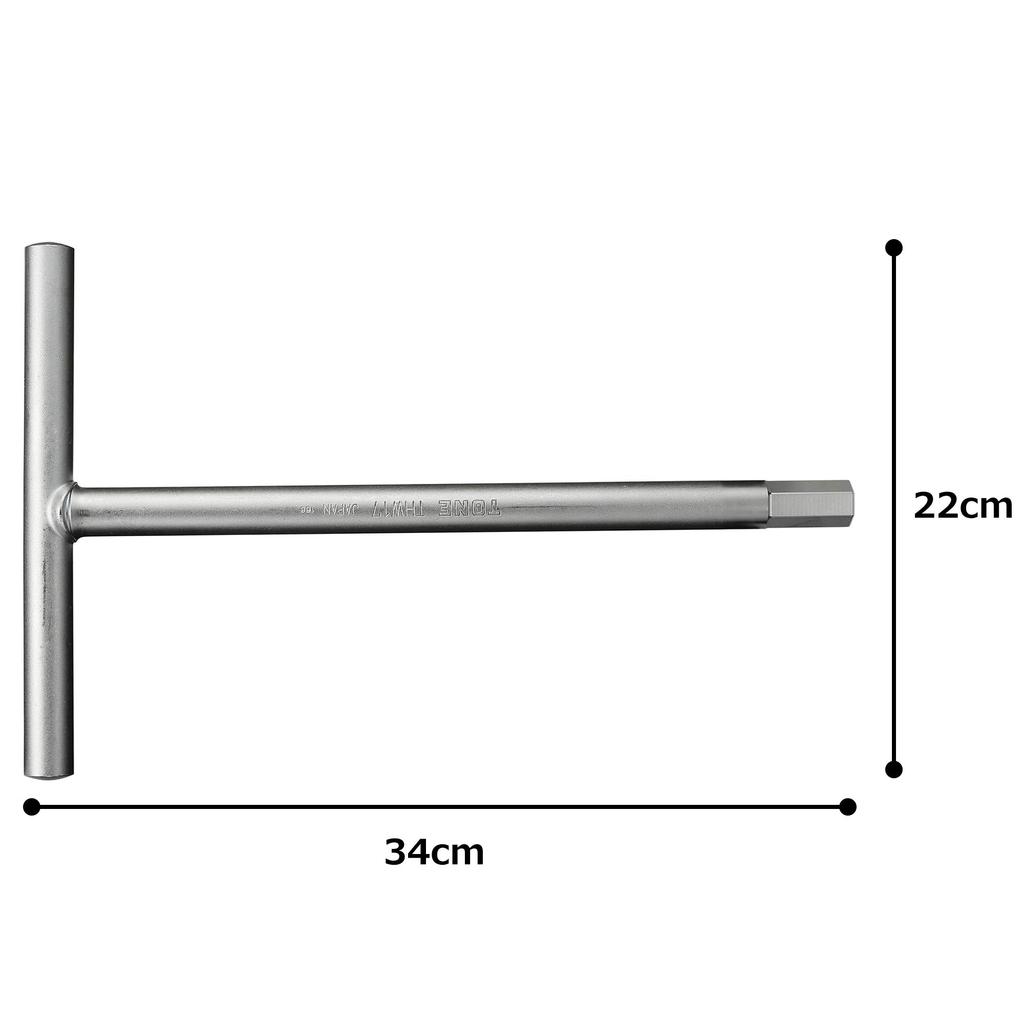 TONE hexagon wrench 17mm jaw opening T-type THW-17,