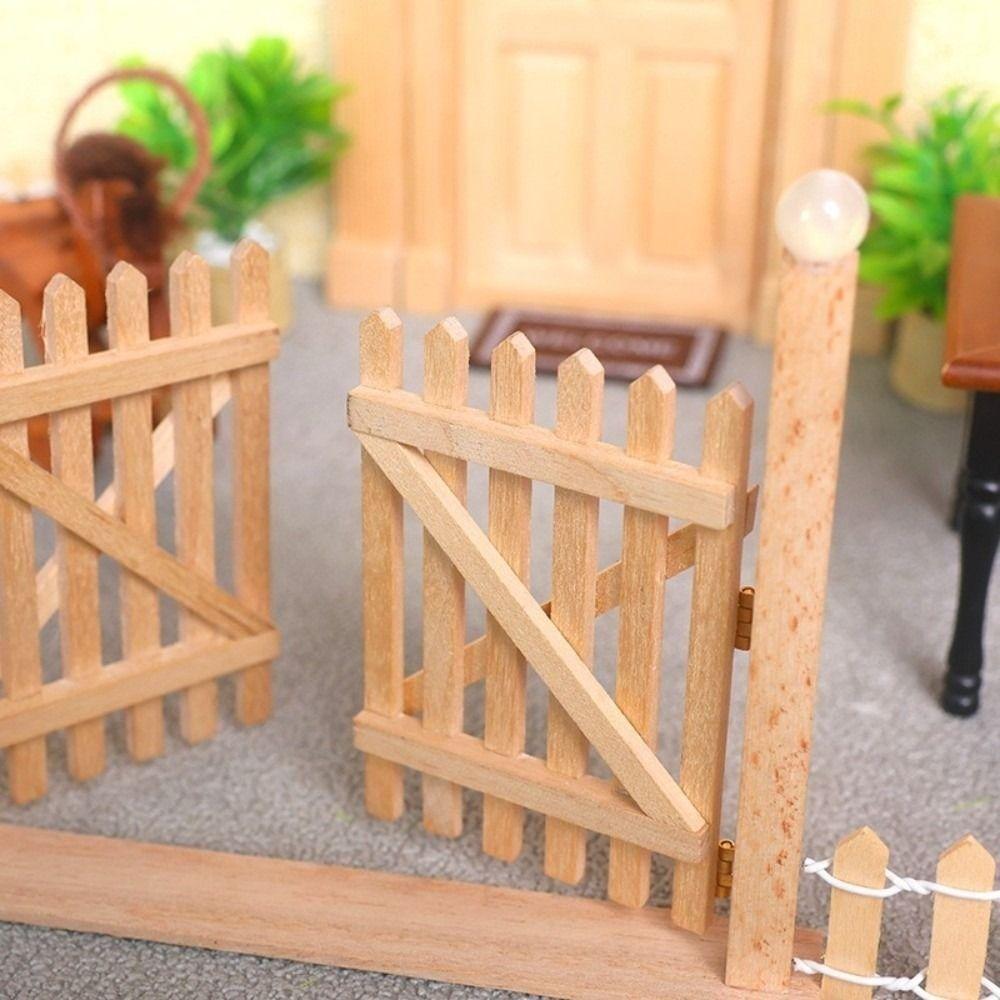 1:12 Scale Dollhouse Fence Door Decoration Toy Dolls House Garden Furniture  for Fairy Garden