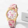 Bohemian Floral Watch with PU Leather Floral and Petal Analog Quartz Watch with Adjustable Arabic and Stylish Perfect Gift for and Christmas Women's