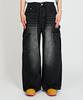 Dideobeulyueseui Fade Wide Cargo Denim Pants (Black)