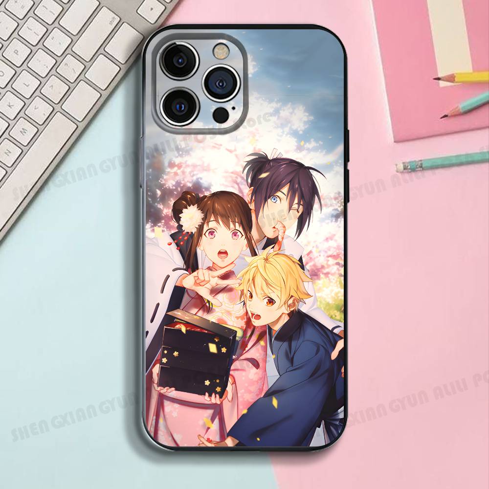 Anime Y-Yato H-Hiyori Y-Yukine Black Phone Case For IPhone 17 16 15 14 13 12 13 12 11 Pro Max Plus X XR Silicone Soft Back Cover