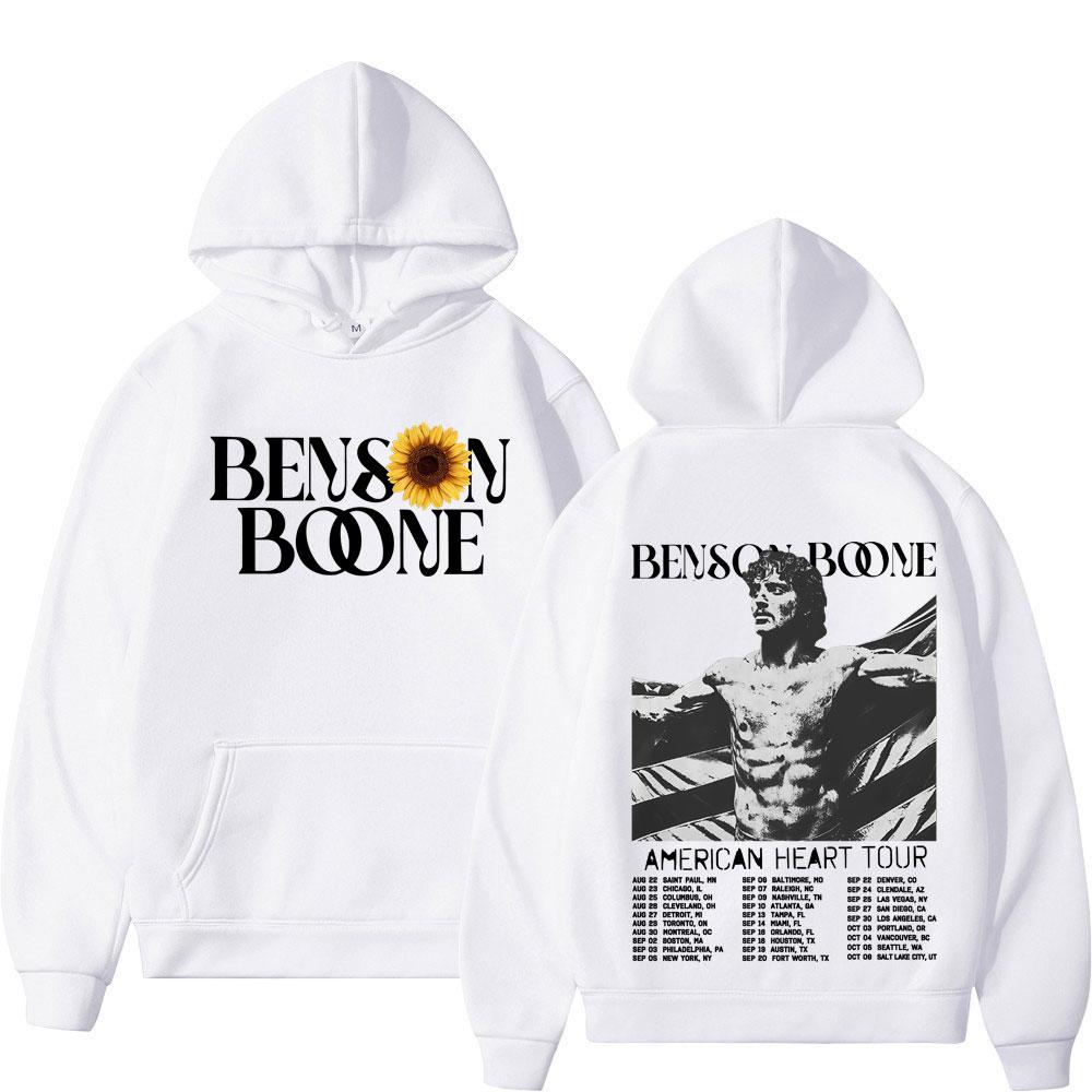 Benson Boone American Heart Tour 2025 Hoodies Men Women Fashion Hip Hop Hooded Sweatshirts Vintage Casual Oversized Pullovers