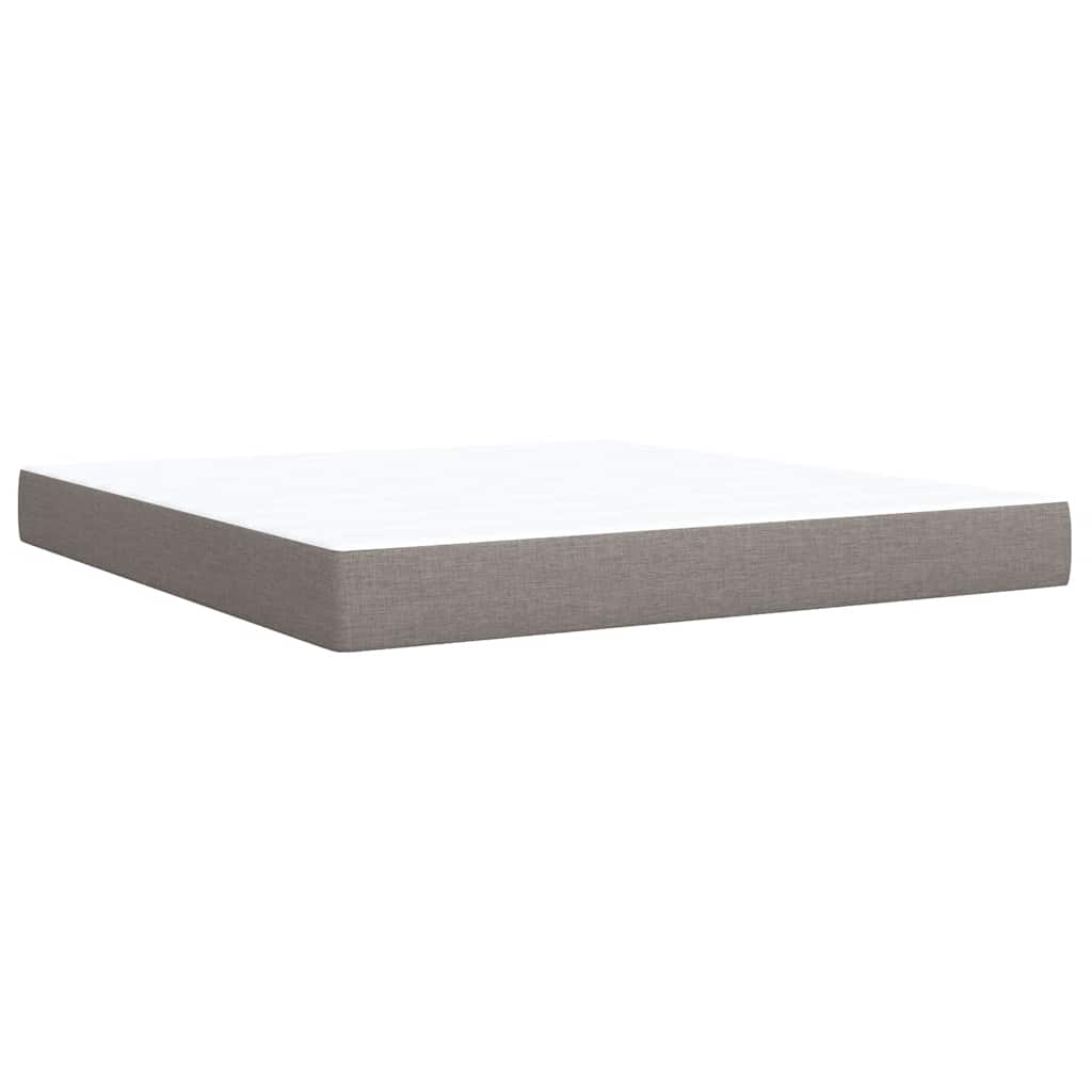 Box Spring Bed with Mattress Taupe 180x200 Cm Fabric