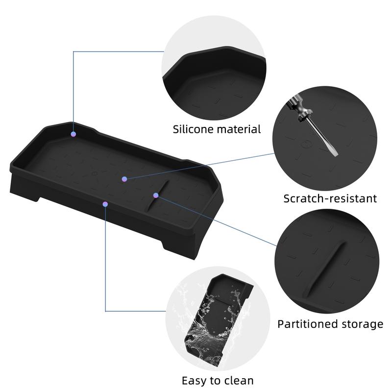 Left Drive for Mazda CX-5 CX5 2026+ Car Dashboard Storage Tray Display Screen Rear Box Organizer Accessories Silicone Black