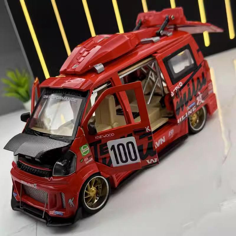 1:24 Wuling Alloy Track Sports Car Model Diecasts Metal Modified Racing Car Truck Model Simulation Sound And Light Kids Toy Gift