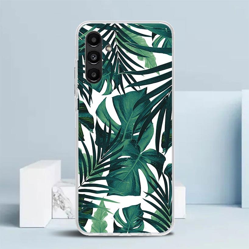 Summer Tropical Plants Green Leaf Phone Case For Samsung Galaxy A17 A37 A57 A16 A15 A14 A13 A56 A55 A54 A53 A36 A35 A34 A33 A26