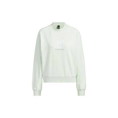 Moletom Casual Solto Quente Tricotado Estampa Alfabeto Mulher Tops Verde-Claro IM8851
