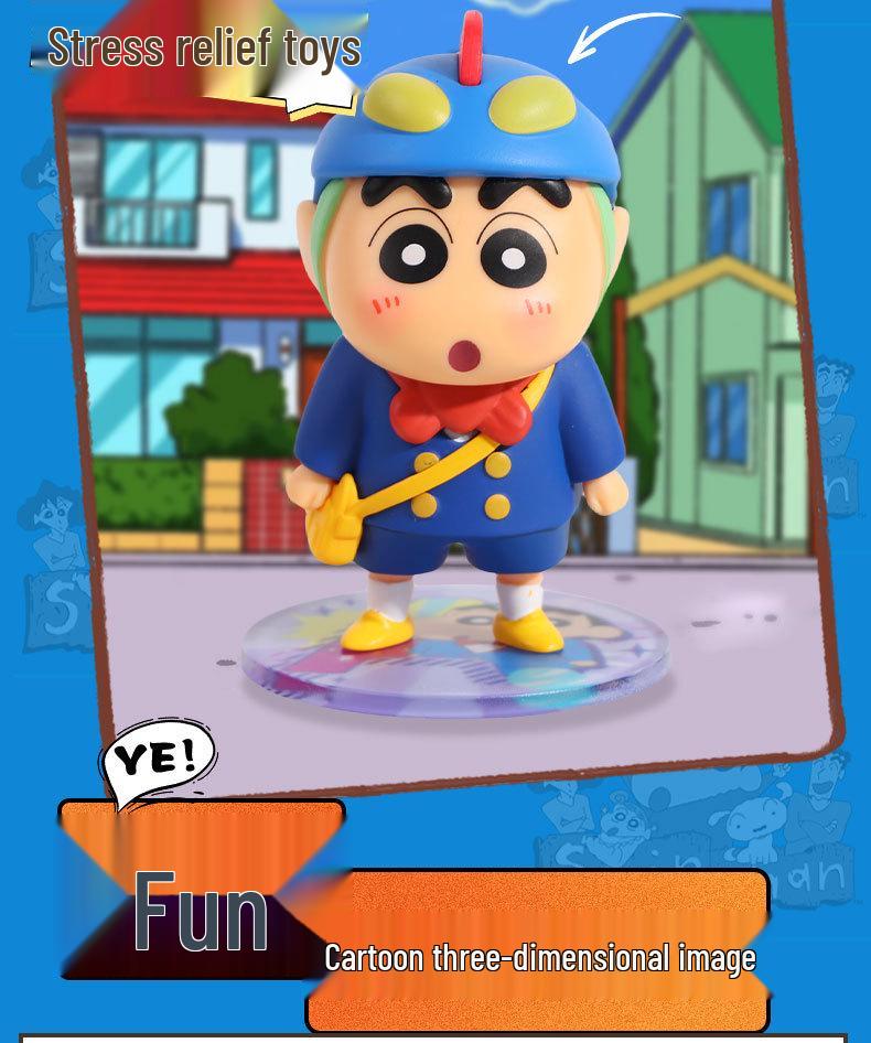 Crayon Shin-chan Trendy Anime Toy: Cute Desktop Car Ornament & Home Decoration Blind Box