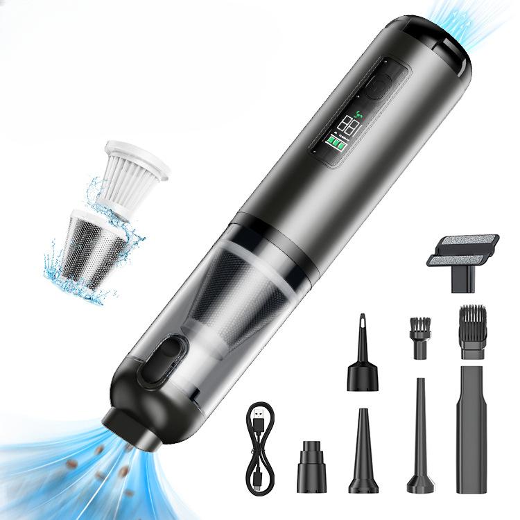 Car Vacuum Cleaner Brushless Digital Display Large Suction Wireless Charging Handheld Small Car Home Mini Car Dust Removal