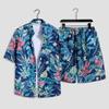 Herren Mode Print Sets Kurzarmhemd+Shorts 2-teiliges Anzug Locker 2026 Sommer Freizeit Strandkleidung Männlich Urlaub Hawaiianische Outfits