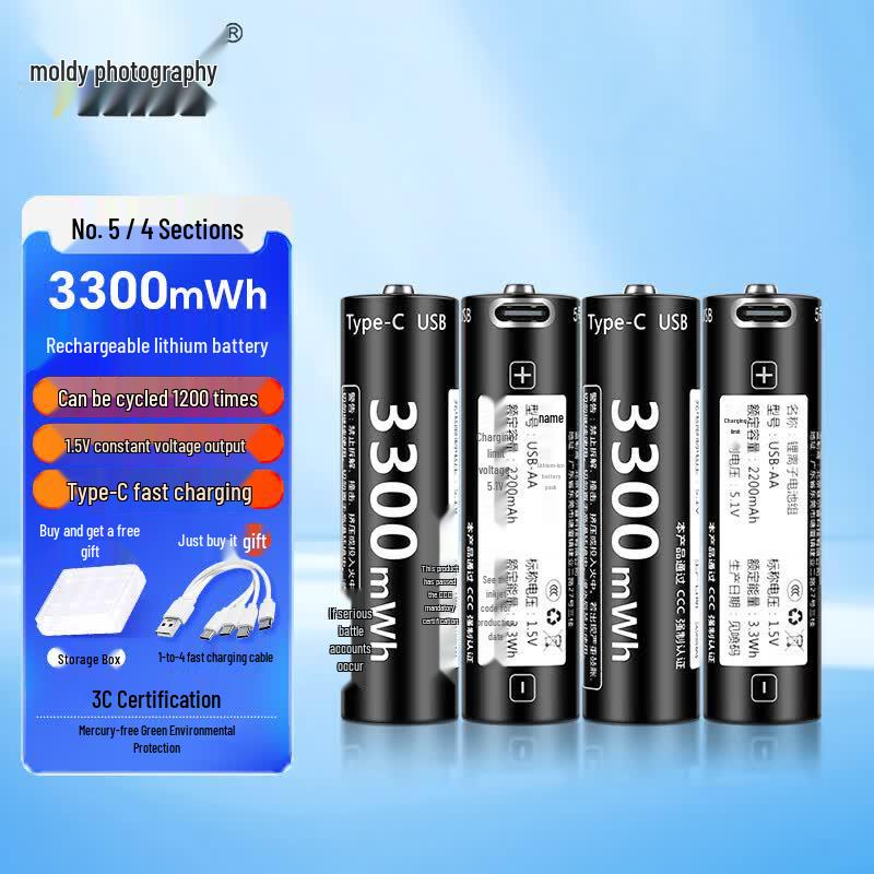 LEISE Type-C Rechargeable Li-ion Batteries CN plug (adapter included)