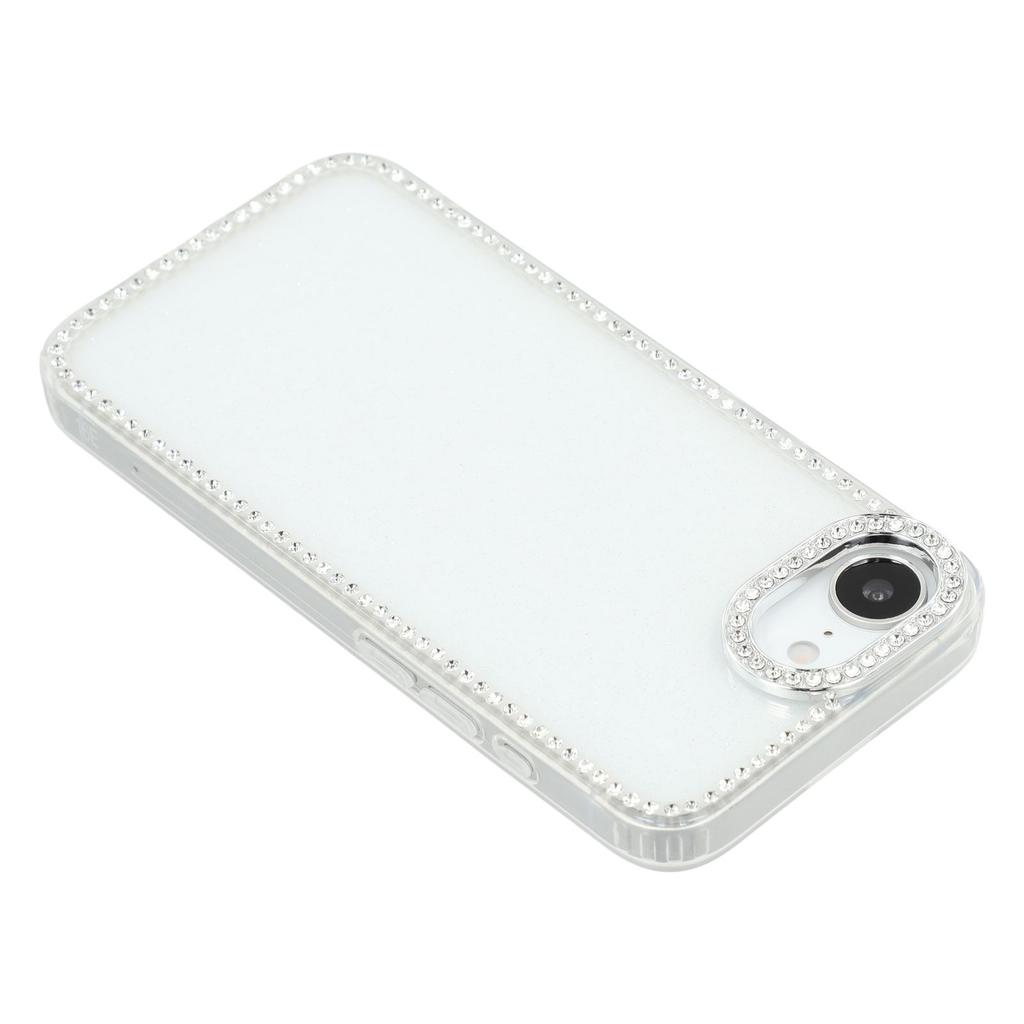 For iPhone 16e Case Rhinestone Edge Glitter Back TPU+PC IMD Phone Cover