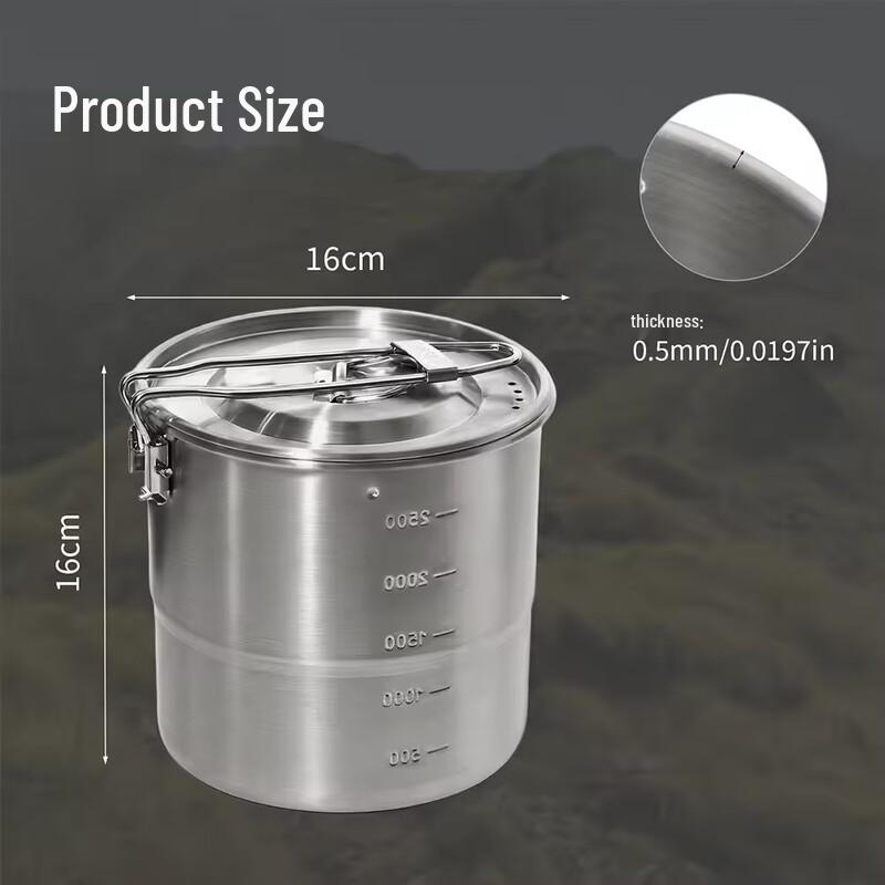 Outdoor General 304 Stainless Steel Camping Mug & Pot - Tall