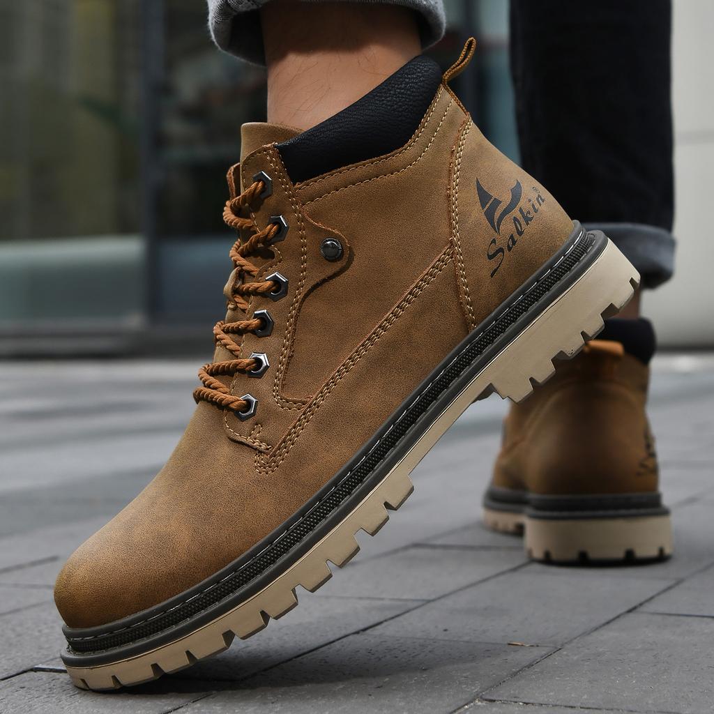 Klassische handgefertigte Leder Herrenstiefel Arbeitsstiefel Outdoor Wanderschuhe Sneaker Hombres Botas Winter High Top Schuhe Anti-Rutsch