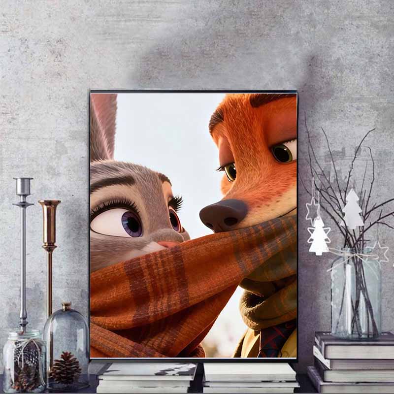 Disney Diamond Painting 5D Judy  Nick Wedding Selfie Cartoon Movie Cross Stitch Embroidery Handmade Gift Home Decor