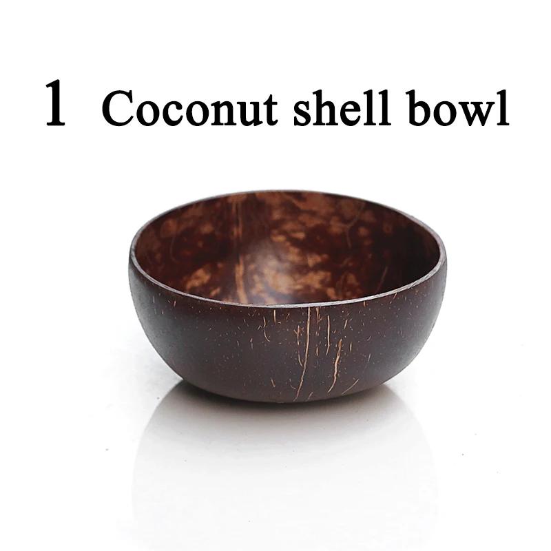 

Горячий Натуральный Набор Кокосовых Чаш 12-15см Деревянная Салатница Раменница Набор Ложек из Кокосового Дерева Кокосовая Смузи Кухонная Посуда Кокосовая Чаша