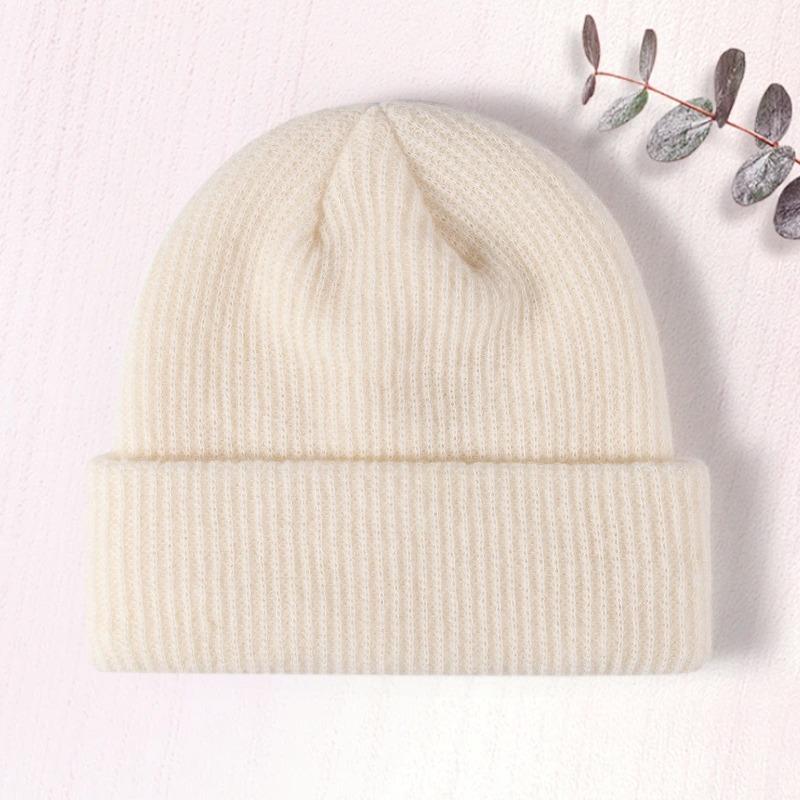 acrylic knitted hat flanged wool hat autumn and winter warm wool hat embroidery