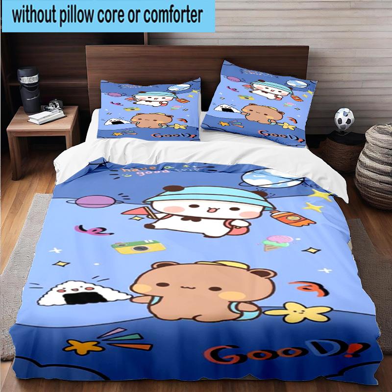 3PCS Bobo Dudu In Love  3pcs Bedding,Including 3PCS Duvet Cover And 2pcs Pillowcases Perfect for Christmas,Ideal for Bedroom, Dormitory