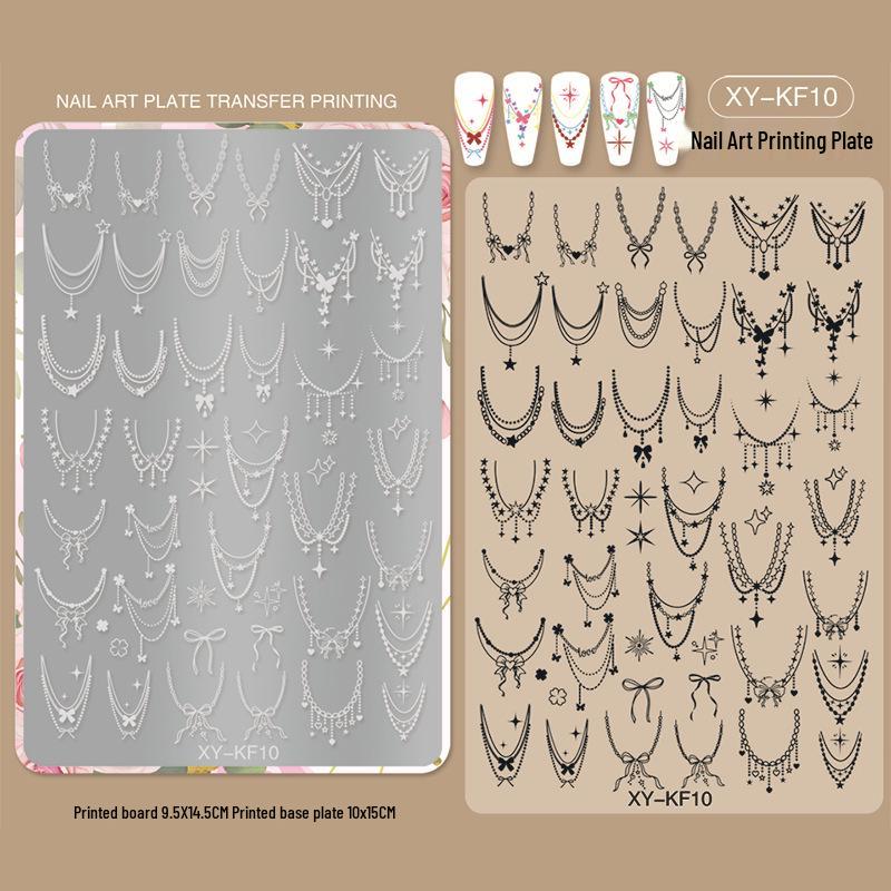 New Style Cross-Border Nail Art Stamping Template: Floral, Lace & Plaid Designs