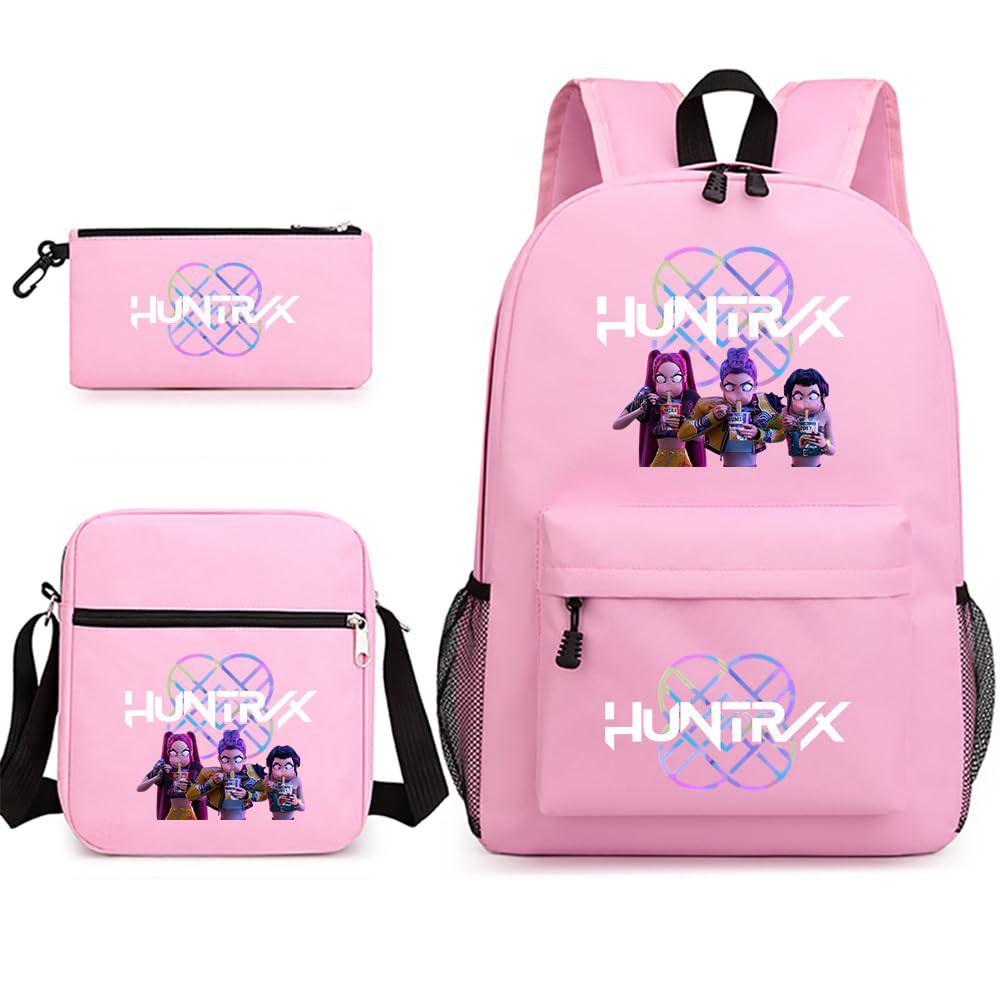 K-POP Demon Hunter Girl Group Children's Backpack, Pencil Case, and Shoulder Bag Set for Middle School Students