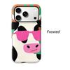 Funky Pop Cow Pink Sunglasses Colorful Abstract Pattern Film Aesthetic Protective Shockproof Bumper Case Cover For iPhone 14 15 16 Pro Max Plus